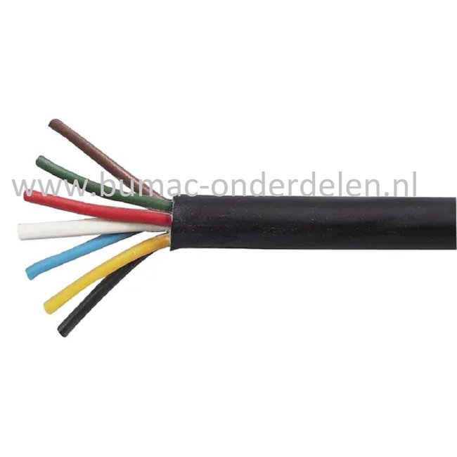 Zeven-aderige Elektriciteitskabel 7 x 1,5 mm² ( circa 7 x 1,38 mm ), Prijs per Meter, Meeraderige Kabel voor Transporteren Elektriciteit binnen 12 - 24V installaties Binnenshuis,  Auto, Cart, Elektrische Apparaten, Elektronica, Aanhanger   - Copy