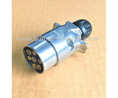 Stekker 7 - Polig Aluminium 12V - 24V Mannelijke Aansluiting voor verbinden Aanhangers, Fietsendragers, Caravan achter Trekkers, Auto, 7 Pinnen, 7 Fiches, Stekker met Schroefontlasting, Steekcontact met Trekontlasting