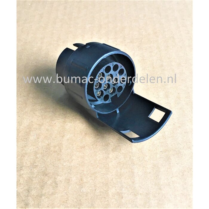 Verloopstekker Adapter 7/13 - polig Kunststof 12V-24V voor het verbinden van 13 naar 7 polig circuit  voor Aanhangers, Fietsendragers, Caravan achter Trekkers, Auto, Tussenstuk voor 13 en 7 pennen installaties, 13 naar 7 fiches