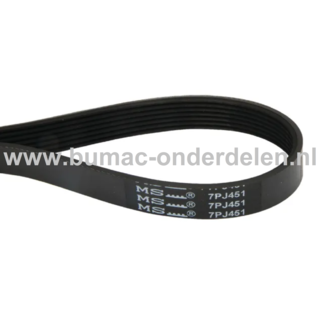 Ribriem voor WOLF, STIGA, CASTELGARDEN, MOUNTFIELD, ALPINA Aandrijfriem, Geribde Riem, Grasmaaier, Frontmaaier, Duwmaaier, Ribriem voor aandrijving Grasmaaier A320E, 134E, 135EN, 140E, 145N, AL34E, AL38E, E380, BASIC38, BL380, BL420, COLLECTOR34E, COMBI36