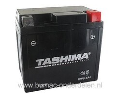 Droge Accu 12V - 5 Amp voor het starten van Zitmaaiers, Tuintrekkers, Trekkers, Motorfietsen, Zitmaaier Batterij voor onder andere MTD, Yard Man, Murray, AYP, John Deere, Wolf, Husqvarna, Jonsered, Honda, Mountfield, CastelGarden, Snapper, Simplicity, Par