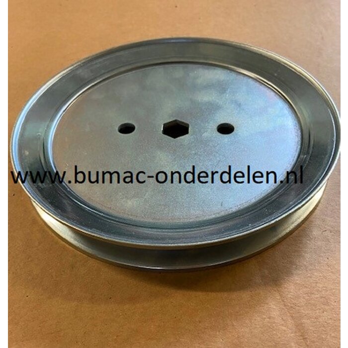 Riemschijf voor John Deere, Sabre, SABO Zitmaaier, Tuintrekker 107S, 108-14.5, 108-17HS, D100, D105, D110, L100, L105, L107, L108, L110, L111, L118, LA100, LA105, LA110, LA115, LA120, LA125, LA135, X105, X106, X110, X120, X125, X126 en X145 V snaar Poelie