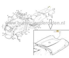 Deksel voor Vangbak voor Castelgarden, Stiga, Alpina, Mountfield  2040H Twin, CARRERA B, CM7226H, CM7322H, GLPGX200HD, PA220BT122H, PTX160HD, PTX200HD, PTX220HD, TCP102 Hydro, TCS122, TCY102, VL40HB, VL48HKBI  Vangbakdeksel, Deksel voor vangbak, Afdichtin