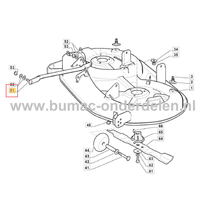 Stang voor Maaidek Ophanging voor Castelgarden, Mountfield, Stiga, Alpina Zitmaaiers, Grasmaaiers, Tuintrekkers, Equalizer Rod, Stang voor Ophanging Maaidek 1330M, 1530H, 84B, 98SD, A135B98H, AT3108HWA, AT598HCK, BA145G84, AUTAN, BL84, BT108SDHC, CG84, CM