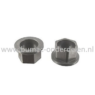 Glijlagers Zeshoekig 19x22,2x17 mm voor ARIENS, JOHN DEERE op Trekkers, Tuintrekkers, Zitmaaiers, Frontmaaiers, Flens