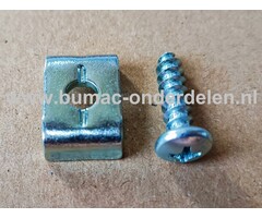 Kabelklem met schroef voor aanspannen van kabel bij Grasmaaiers, Cirkelmaaiers, Zitmaaiers, Frontmaaiers, Bevestigingsset voor Bedieningskabels, Kabelklem met Bout Voor Gaskabel, Chokekabel, Koppelingskabel