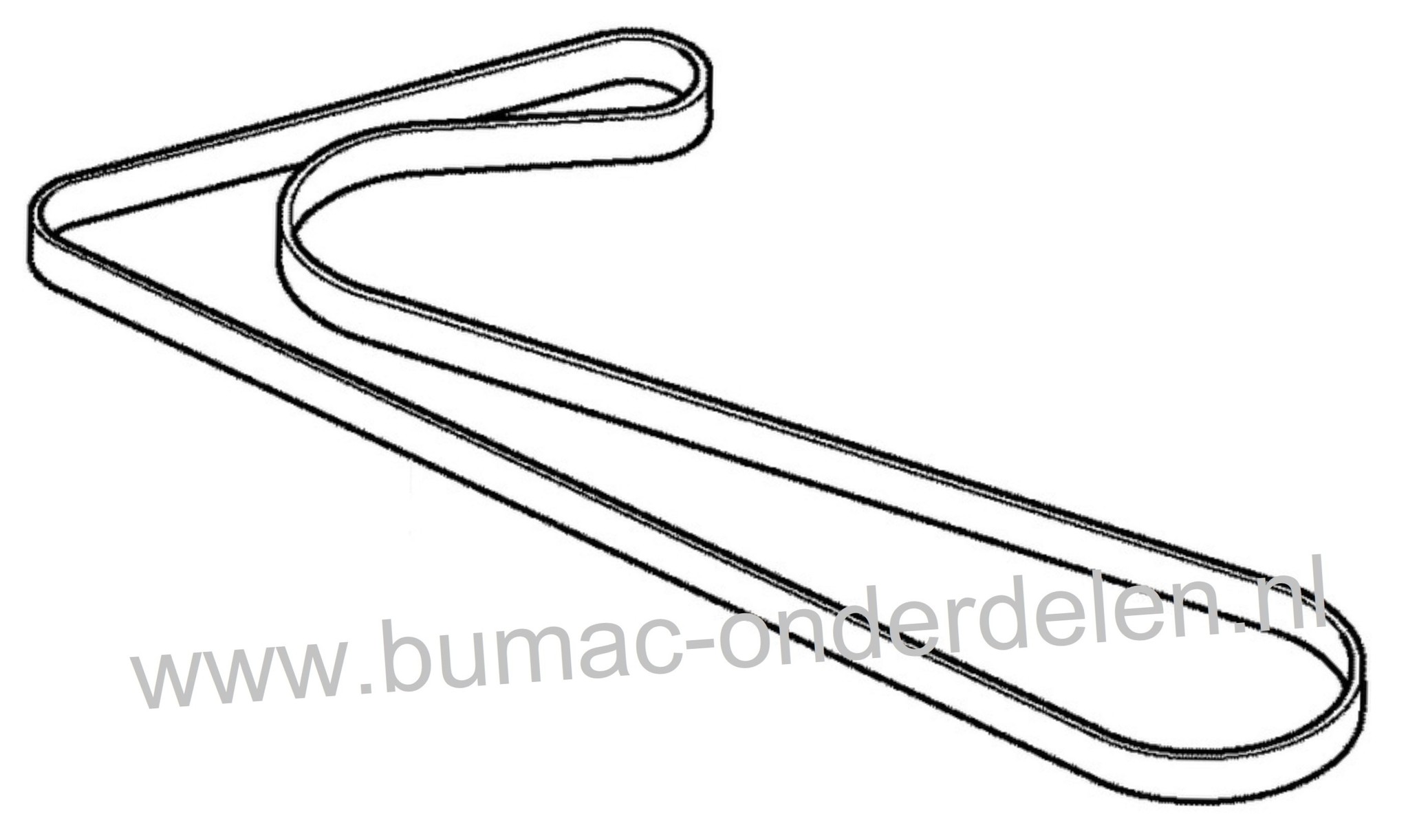 Tandriem 250 Tands voor Aandrijving Maaidek, Maaimessen bij Zitmaaiers, Frontmaaiers van oa Simplicity, Snapper, Ariens, Dubbeltandriem, Dubbel Getande Riemen, Snaren Tweezijdig Getand voor Diverse Merken en Modellen Maaiers, onderdeel