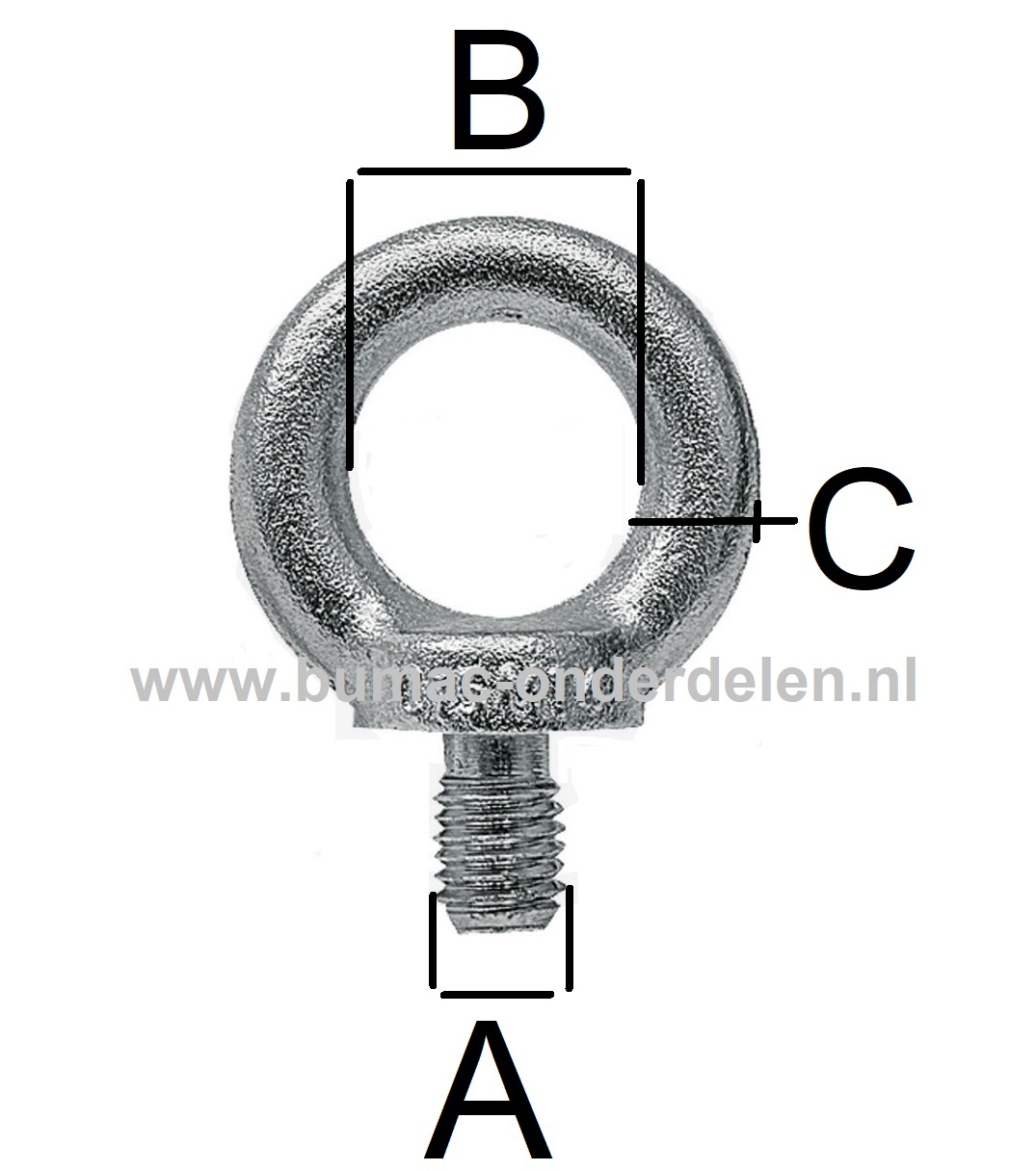 Oogbout M14 verzinkt, Een Oogbout is een bout met een lus aan één uiteinde. Het is opgebouwd uit het standaard oog met daaraan de passende boutdraad diameter zodat er altijd een exacte grootte verkrijgbaar is voor uw toepassing. .Een Oogbout is gemakkeli