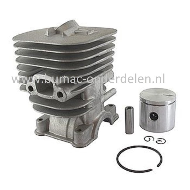 Cilinder Ø 35 mm Compleet voor Husqvarna, Jonsered, Partner, McCulloch Bosmaaiers, Motorzeisen, Trimmers 124C, 124L, 125C, 125E, 125L, 125LD, 125LDX, 125R, 125RJ,  132, 2126, Cilinderset met Veren en Zuiger124 C, 124 L, 125 C, 125 E, 125 L, 125 LD, 125 LD