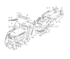 Voetsteun Rechts voor Castelgarden, Stiga, Mountfield, Alpina Zitmaaiers, Tuintrekkers 1440H, 1440M, 1540H, 1640H, 17/102, 1740H, 1840H, 2040H, 22/122H, 2248H, Estate 7102HWS, Estate Royal K, GT40H, PTX160HD, PTX200HD, TCX102, TN185H, TN220HE, TNS102 Hydr