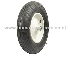 Wiel met lager 4,80x400x8 mm voor Aanhanger, Kruiwagen, Kar achter Zitmaaier, Frontmaaier, Band, Gelagerd Wiel, Aanhangwagen Wiel met Lager, Binnenband en Buitenband 4,80 x 400x 8 mm