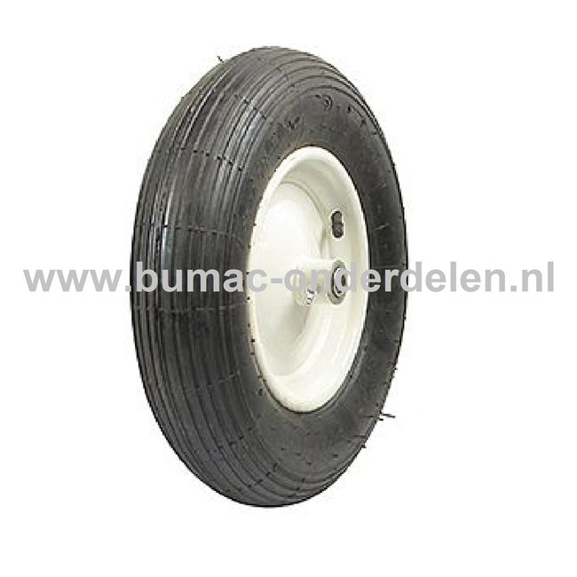 Wiel met lager 4,80x400x8 mm voor Aanhanger, Kruiwagen, Kar achter Zitmaaier, Frontmaaier, Band, Gelagerd Wiel, Aanhangwagen Wiel met Lager, Binnenband en Buitenband 4,80 x 400x 8 mm