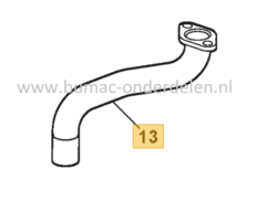 Uitlaatspruitstuk Links voor Castelgarden, Stiga, Mountfield, Alpina Zitmaaiers, Tuintrekkers 1740H Twin, AT3108HWA, Estate 5092HW, Estate 6102HW, MPS84, MPX84, SDS98, SDX108, TCU102, TCX102 Hydro, TNS108 Hydro, Tornado 2108HW, Tornado 4108HW, Tornado 61