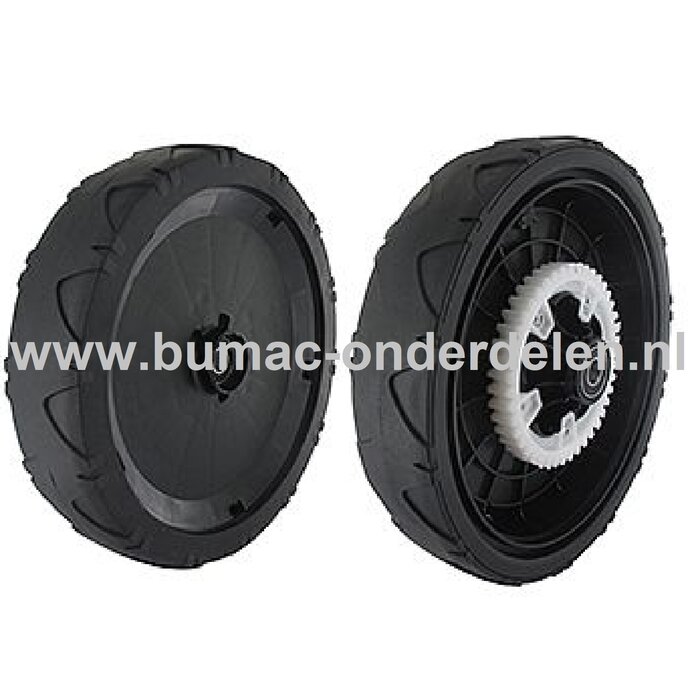 Wiel voor Stiga, Castelgarden, Alpina, Mountfield Aandrijfwiel, Grasmaaier, Aandrijving Loopmaaier Collector48, Combi46, Combi48, Combi50, CR484, CS484, EP460, EP484, MP1504, SB50, SG50, SH50, XC48, XS50