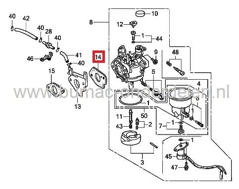 Inlaatpakking voor Honda GX390 en GXV390 Motor op Kart - Generator - Trilplaat - Waterpomp - Tuinfrees - Aggregaat - Kantensnijder, Carburateur Pakking