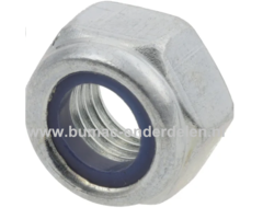 Borgmoer UNC 7/16-14 Inch Verzinkt Sleutelmaat 11/16 Inch, Hoogte 11,9 mm, Klasse 8,8 Zeskant Borgmoer, voorzien van een nylon ring om de moeren te borgen tegen loslopen/lostrillen D506NR, T515NR, GLX105RA, GLX122RHL, GLX92RALK, MF3615RD, MF4824, BL13592T