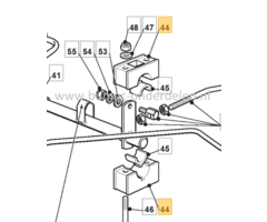 Steun voor Maaidekophanging en Rijaandrijving op Castelgarden, Stiga, Mountfield, Alpina Zitmaaiers, Tuintrekkers 2040H, 22/122H, 2248H, Estate 7102HWS, Estate Royal K, GT40H, PTX160HD, PTX200HD, TCX102, TN185H, TN220HE, TNS102 Hydro, Tornado 7108HWS, TS1