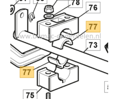 Tussensteun voor Maaidekophanging en Rijaandrijving van Castelgarden,  Stiga, Mountfield, Alpina Zitmaaiers, Tuintrekkers 2040H, 22/122H, 2248H, Estate 7102HWS, Estate Royal K, GT40H, PTX160HD, PTX200HD, TCX102, TN185H, TN220HE, TNS102 Hydro, Tornado 7108