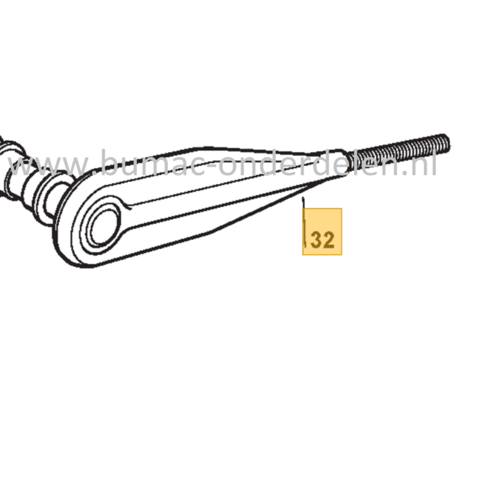 Linker Maaidek stang voor 102 Cm Maaidek Opvang Castelgarden, Mountfield, Alpina, Stiga, Honda Zitmaaiers, Tuintrekkers 1440H, 1440M, 1540H, 1640H, 17/102, 1740H, 1840H, 2040H, 22/122H, 2248H, Estate 7102HWS, Estate Royal K, GT40H, PTX160HD, PTX200HD, TCX