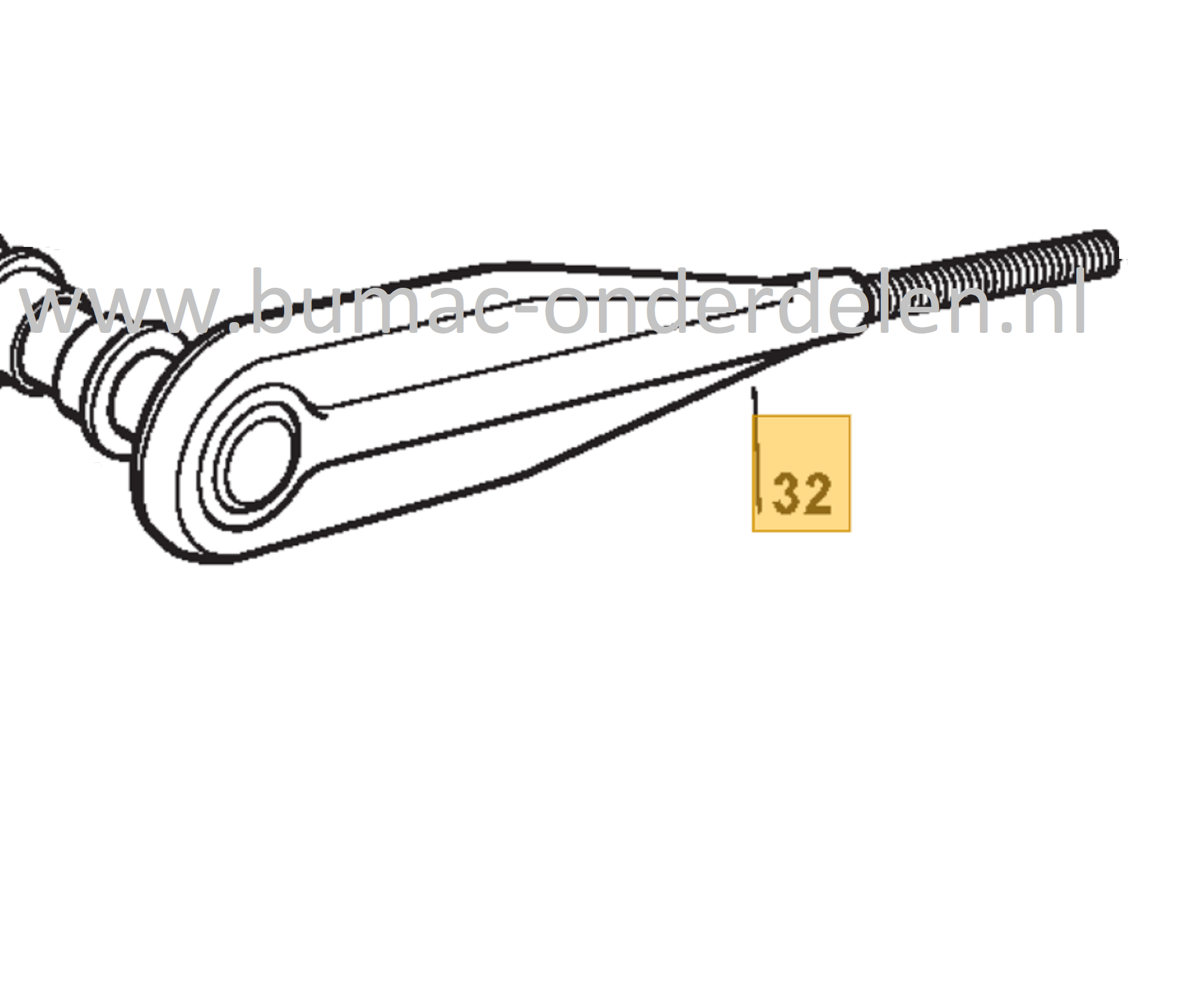 Linker Maaidek stang voor 102 Cm Maaidek Opvang Castelgarden, Mountfield, Alpina, Stiga, Honda Zitmaaiers, Tuintrekkers 1440H, 1440M, 1540H, 1640H, 17/102, 1740H, 1840H, 2040H, 22/122H, 2248H, Estate 7102HWS, Estate Royal K, GT40H, PTX160HD, PTX200HD, TCX