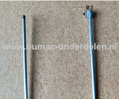 Flexibele Kabel met Ton voor Koppelingskabel, Remkabel, Bedieningskabel Veegmachine, Tuinfrees, Grasmaaier, Zitmaaier, Frontmaaier, Trekker, Kooimaaier, Verticuteermachine Kabel Lengte 1400 mm - Ø 1,5 mm, Ton Ø 3x4 mm