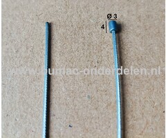 Flexibele Kabel met Ton voor Koppelingskabel, Remkabel, Bedieningskabel Veegmachine, Tuinfrees, Grasmaaier, Zitmaaier, Frontmaaier, Trekker, Kooimaaier, Verticuteermachine Kabel Lengte 2000 mm - Ø 1,5 mm, Ton Ø 3x4 mm