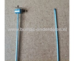 Flexibele Kabel met Ton voor Koppelingskabel, Remkabel, Bedieningskabel Veegmachine, Tuinfrees, Grasmaaier, Zitmaaier, Frontmaaier, Trekker, Kooimaaier, Verticuteermachine Kabel Lengte 2000 mm - Ø 1,5 mm, Ton Ø 5x6 mm