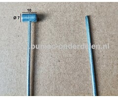Flexibele Kabel met Ton voor Koppelingskabel, Remkabel, Bedieningskabel Veegmachine, Tuinfrees, Grasmaaier, Zitmaaier, Frontmaaier, Trekker, Kooimaaier, Verticuteermachine Kabel Lengte 2000 mm - Ø 2 mm, Ton Ø 7x10
