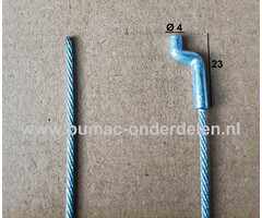 Flexibele Kabel met Z-Haak voor Koppelingskabel, Remkabel, Bedieningskabel Veegmachine, Tuinfrees, Grasmaaier, Zitmaaier, Frontmaaier, Trekker, Kooimaaier, Verticuteermachine Kabel Lengte 2000 mm - Ø 2 mm, Z-Haak Ø 4x23 mm