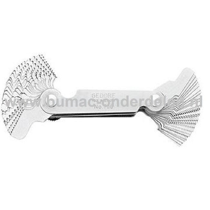 Spoedmeter voor het meten van Metrische en WW/Inch draad van Schroeven Met een schroefdraadmeter meet je eenvoudig de maat van een schroefdraad. Hierbij meet je de onderlinge afstand van de groeven, ook wel de spoed genoemd