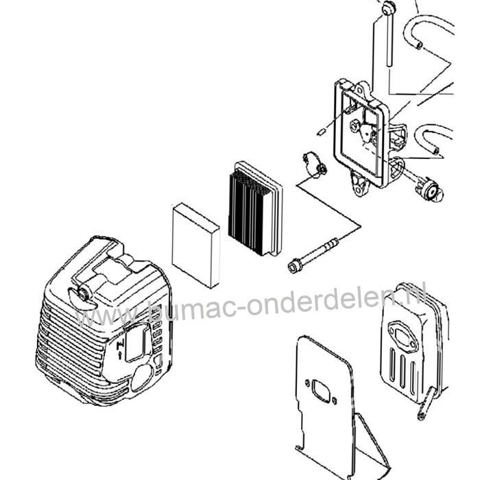 Luchtfilterdeksel voor ECHO - SHINDAIWA Bosmaaiers, Trimmers, Motorzeisen, Luchtfilterkap SRM4000, SRM5000, SRM 4000, SRM 5000