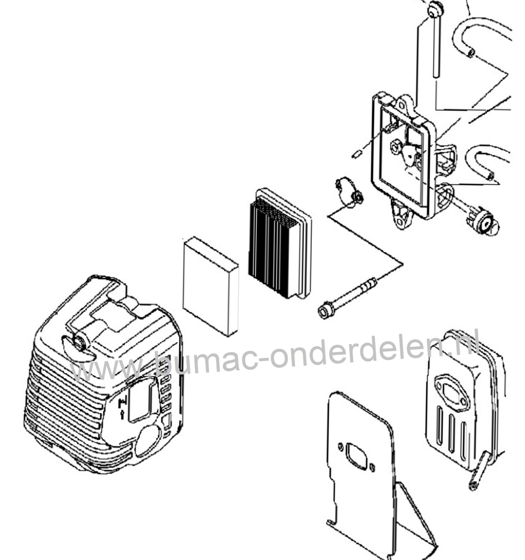 Luchtfilterdeksel voor ECHO - SHINDAIWA Bosmaaiers, Trimmers, Motorzeisen, Luchtfilterkap SRM4000, SRM5000, SRM 4000, SRM 5000
