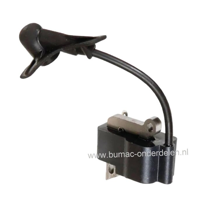 Stihl Bobine ontstekingsspoel compleet met geïntegreerde bougiekabel en bevestigingspunten 8,4 × 5,6 mm voor Stihl MS170 2-Mix, MS180 2-Mix, MS170C-Mix en MS180C-Mix kettingzagen, elektronische ontsteking, motoronderdeel, motorzaag onderdeel