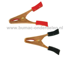Set Acculaadklemmen Max 25A voor Acculader, Accu's, Testgereedschap, Grasmaaier, Zitmaaier, Tuintrekker, Auto De Startkabelklem heeft kunststof handgreep, Accu laadklemmen,  Accupoolklemmen, Accupooltang, Accutang, Krokodillen klemtang