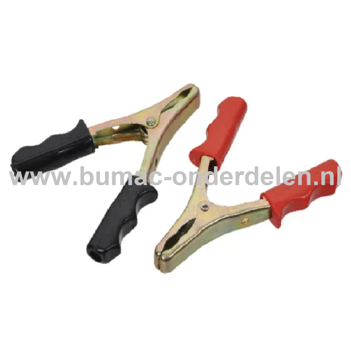 Set Acculaadklemmen Max 75A voor Acculader, Accu's, Testgereedschap, Grasmaaier, Zitmaaier, Tuintrekker, Auto De Startkabelklem heeft kunststof handgreep, Accu laadklemmen,  Accupoolklemmen, Accupooltang, Accutang, Krokodillen klemtang