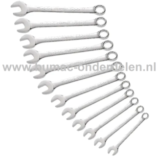 Ringsteeksleutel Set 12 stuks Metrisch Profieltype 12-Kant voor Grasmaaiers, Zitmaaiers, Tuintrekkers, Kooimaaiers, Veegmachines, Kettingzagen, Generator, Aanhangers, Auto's,  Brommers, Motoren Honda, Kawasaki, Stiga, Castelgarden, Husqvarna, MTD, Wolf, A