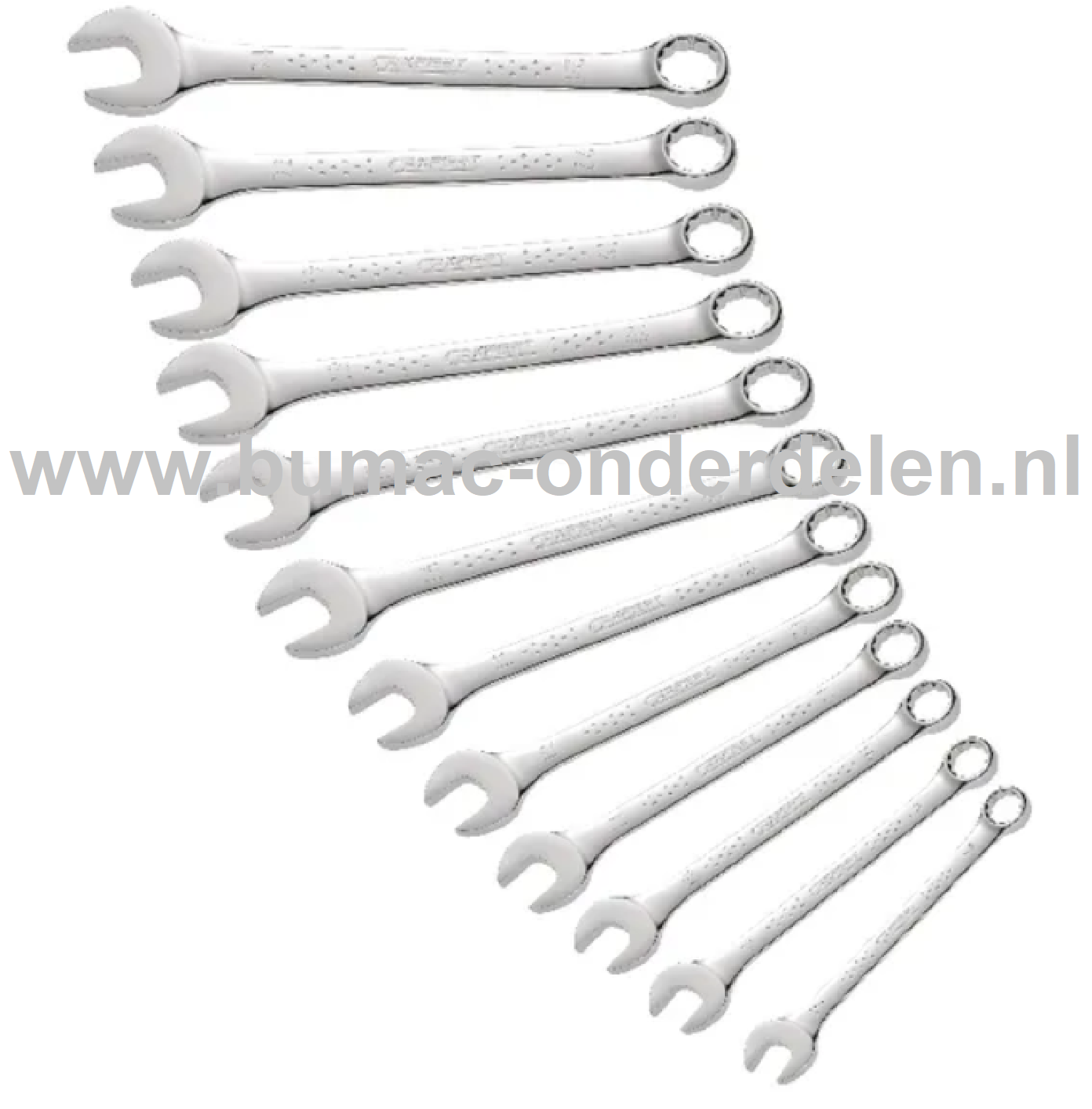 Ringsteeksleutel Set 12 stuks Metrisch Profieltype 12-Kant voor Grasmaaiers, Zitmaaiers, Tuintrekkers, Kooimaaiers, Veegmachines, Kettingzagen, Generator, Aanhangers, Auto's,  Brommers, Motoren Honda, Kawasaki, Stiga, Castelgarden, Husqvarna, MTD, Wolf, A