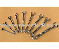 Engelse maat Ringsteeksleutel Set in Inch 9-Delig Profieltype 12-Kant, Engelse Sleutel voor Briggs and Stratton Motor, Grasmaaiers, Zitmaaiers, Tuintrekkers, Kooimaaiers, Aandrijfbakken, Sabo, John Deere, Atco, Simplicity, MTD, Murray, Tuff Torq, Hydrogea