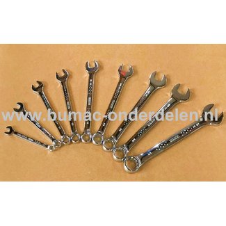 Engelse maat Ringsteeksleutel Set in Inch 9-Delig Profieltype 12-Kant, Engelse Sleutel voor Briggs and Stratton Motor, Grasmaaiers, Zitmaaiers, Tuintrekkers, Kooimaaiers, Aandrijfbakken, Sabo, John Deere, Atco, Simplicity, MTD, Murray, Tuff Torq, Hydrogea