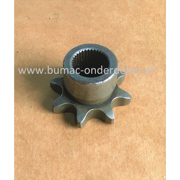Aandrijftandwiel 8-tands voor Stiga, Castelgarden, Mountfield, Alpina Zitmaaiers, Frontmaaiers 1125M, Primo, X1, Sprocket, 8-tands tandwiel voor de aandrijving, X 1, 1125 M