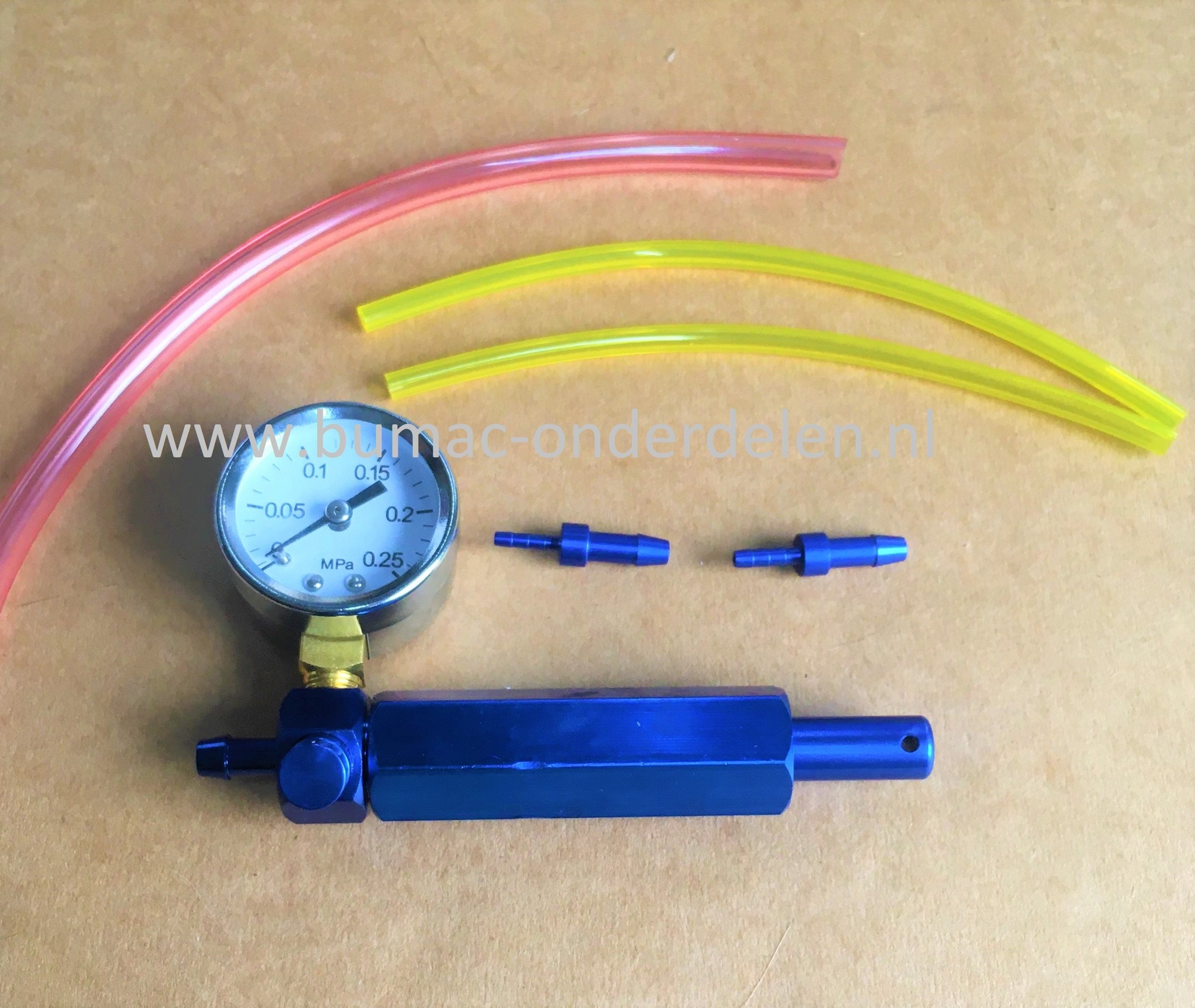 Druktester voor Membraan carburator van Walbro, Zama, Tillotson, Teikei, Drukmeter membraancarburateur te testen op lekkage, Membraantester