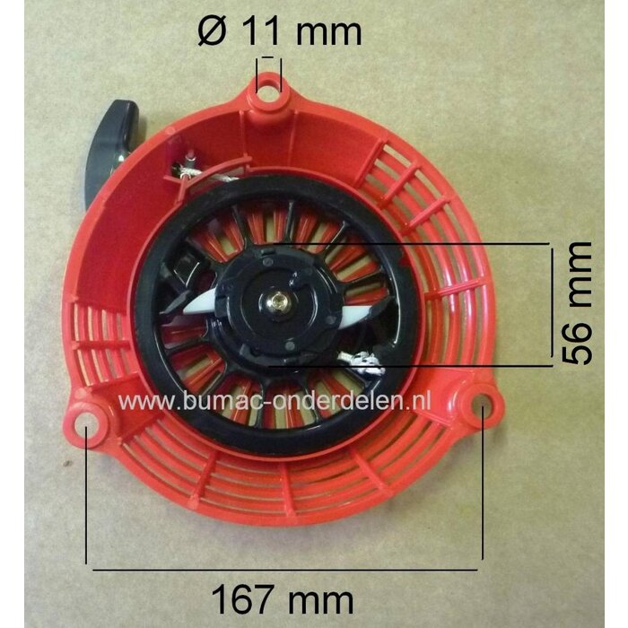 Handstarter voor Honda GC135 - GC160 & GC190 motoren op Grasmaaiers, Tuinfrees, Veegmachine, Trilplaat, Kart, Tuinfrees, Generator