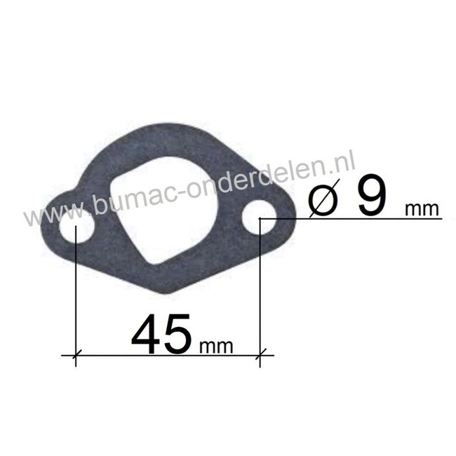 Uitlaatpakking voor Loncin Motoren  G160F, G200F, G200FD, LC168F-1, LC168F-2 Aggregaten, Houtversnipperaars, Trilplaten, Tuinfrezen, Verticuteermachines, Waterpompen , LC168F1, LC168F2, G 160 F, G 200 F, G 200 FD, LC 168 F-1, LC 168 F-2