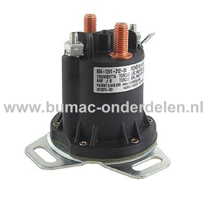 Startrelais voor SCAG Zitmaaier, Tuintrekker, Frontmaaier, Solenoid voor het doorgeven van de Stroom van Accu naar Startmotor Startrele met 4 Externe Aansluitingen voor de Stuurstroom