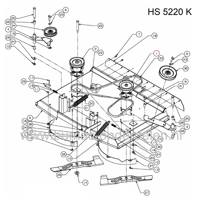 Lagerhuis Compleet met V snaar Poelie voor MTD, Wolf, CubCadet, Yardman, Bolens, White en Efco Zitmaaier, Tuintrekker, Lagerhuis met Mesas, Lagers, Mesaansluiting en V snaarpoelie Compleet voor onder andere Zijuitworp of Achteruitworp Maaidek van 92 - 96