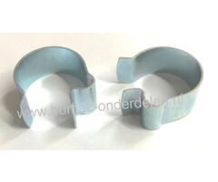Clip voor Kabel Bevestiging aan Duwboom Ø 22 mm,  Chrome Kabelklem voor Grasmaaier, Kooimaaier, Grasmachine, Verticuteermachine, Veegmachine, Trilplaat, Tuinfrees