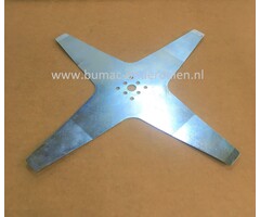 Maaimes 25 cm Gebogen Uiteinden 4 Puntig voor Stiga, Castelgarden, Mountfield, Alpina Robotmaaiers, Maairobots Autoclip 125, 127, 140, 145, 325, Mes