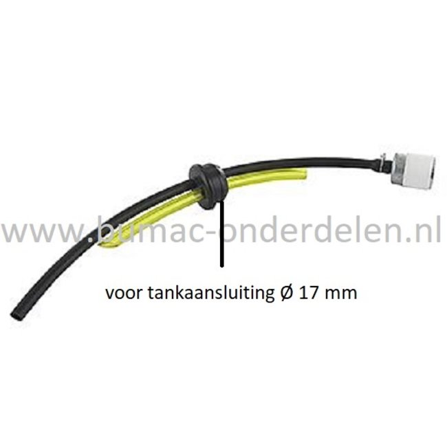 Benzineslang met Filter en Doorvoerrubber voor Kawaski TJ53E motoren op Bosmaaiers, Trimmers, Motorzeis, Brandstofslang, onderdeel