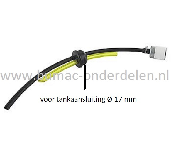 Benzineslang met Filter en Doorvoerrubber voor Kawaski TJ53E motoren op Bosmaaiers, Trimmers, Motorzeis, Brandstofslang, onderdeel