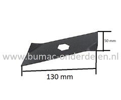Hakselaarmes Lengte 130 mm Breedte 50 mm voor ERING - DOLMAR EL1300, EL1500, VH3.540, EL300 op Verticuteermachines, Hakselaar